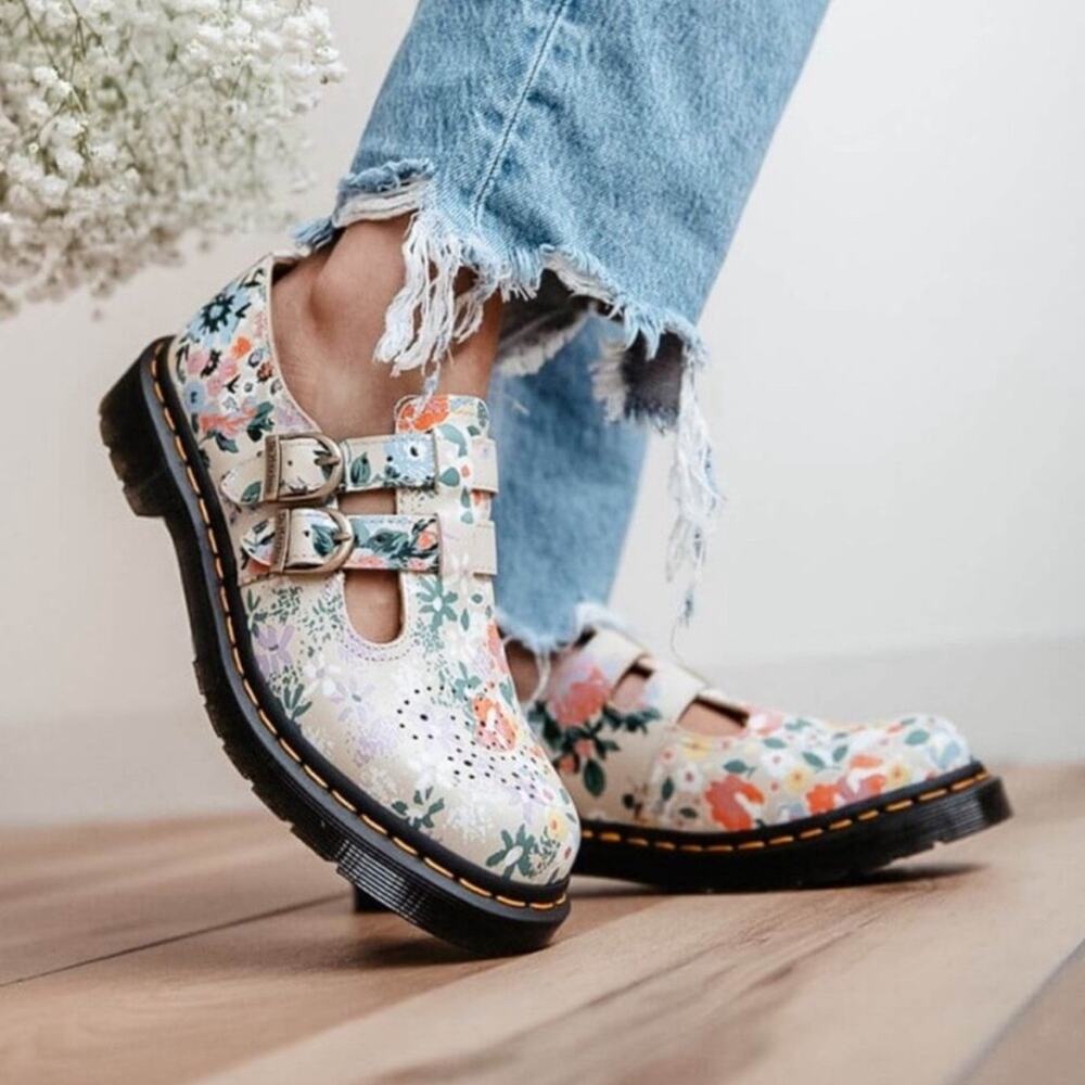 Dr. Martens Floral Mary Jane Shoes - Multicolor